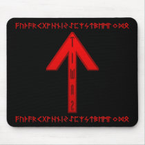 Tiwaz Rune red Mouse Pad
