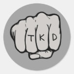 TKD Fist Round Sticker