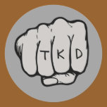 TKD Fist Round Sticker stickers