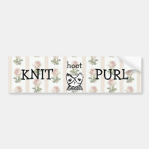 TKZA knit hoot purl bumper sticker