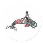 Tlingit Killer Whale &amp; Eagle Round Sticker