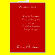 To a special friend at Christmas cards
