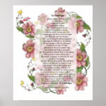 To A Wild Rose Poem Print