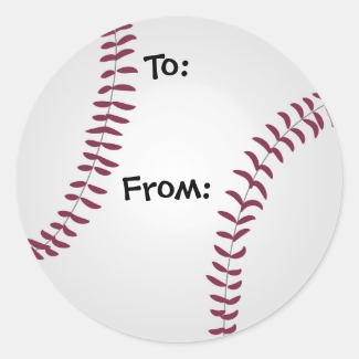 To and From Baseball Gift Tag Stickers Sports Fan