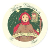 To and From Christmas Caroler Gift Tag Label sticker