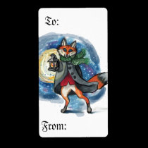 To and From Christmas Fox lantern labels labels