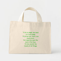 To be an angel, one need not have wings.In givi... Canvas Bags