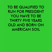 TO BE QUALIFIED TO RUN FOR PRESIDENT YOU HAVE T... t-shirts
