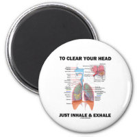To Clear Your Head Just Inhale & Exhale 2 Inch Round Magnet