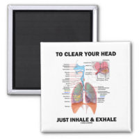 To Clear Your Head Just Inhale & Exhale 2 Inch Square Magnet