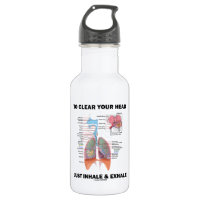 To Clear Your Head Just Inhale & Exhale (Respire) 18oz Water Bottle