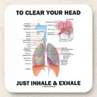 To Clear Your Head Just Inhale & Exhale (Respire) Beverage Coasters