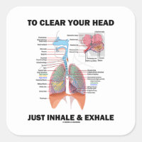 To Clear Your Head Just Inhale & Exhale Square Sticker