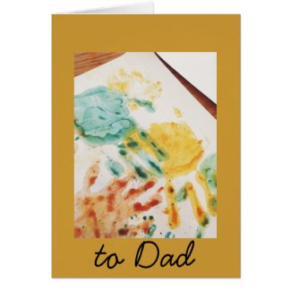 To Dad Cute Kids Hand Prints Greeting Cards