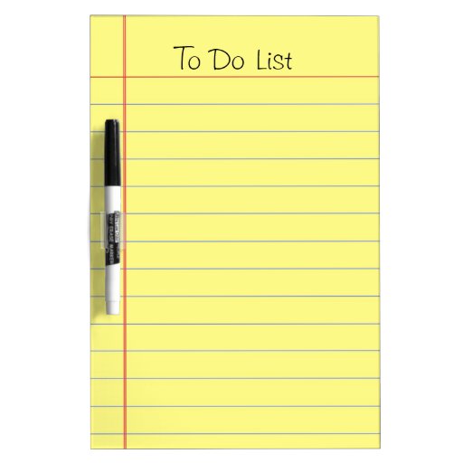 To Do List DryErase Board Zazzle
