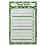 To Do List Spiked Leaves Texture Green Stationery