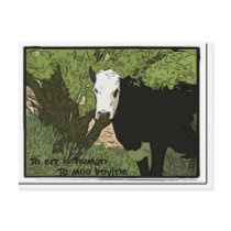 To err is human, To moo bovine Postcard by abbiesue To err is human, To moo bovine Postcard
