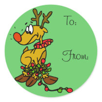 To From Red Nose Reindeer Christmas Stickers by Jamene To From Red Nose Reindeer Christmas Stickers