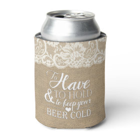 To Have and To Hold Mongram Wedding Koozie Can Cooler