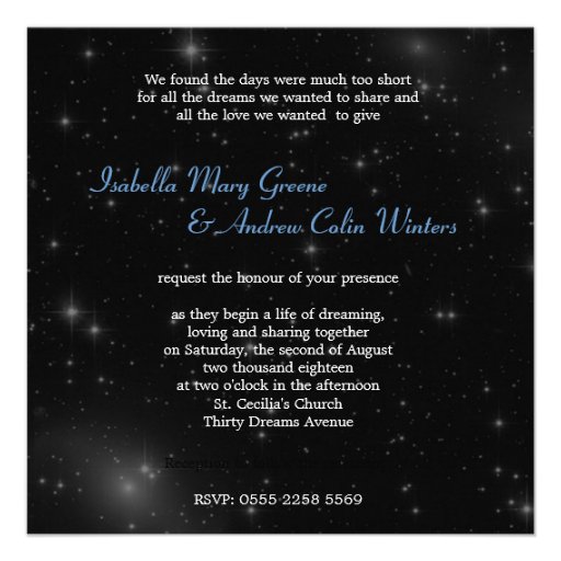 To Infinity and Beyond Wedding Invitation