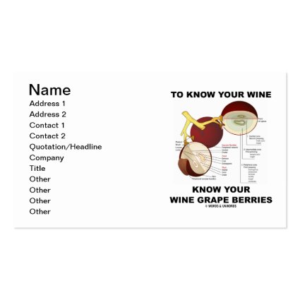 To Know Your Wine Know Your Wine Grape Berries Business Card Templates