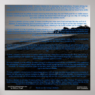 To Love a Diabetic poem Print by fightingtheunseen