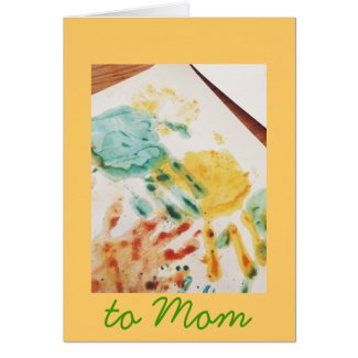 To Mom Cute Kids Hand Prints Greeting Cards