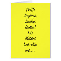 TO MY TWIN/BEST FRIEND BIRTHDAY CARDS