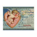 To My Valentine Cupid and Heart Altered Art Card postcards by vintagegiftmall To My Valentine Cupid and Heart Altered Art Card postcards