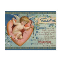 To My Valentine Cupid and Heart Altered Art Card postcards