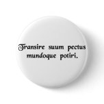 To overcome one's human limitations and become.... pinback button