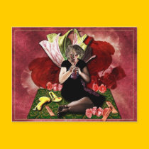 To play the flute - postcard