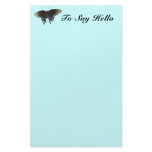 To Say Hello, black butterfly Personalized Stationery