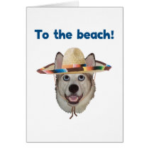 To The Beach Dog Greeting Cards