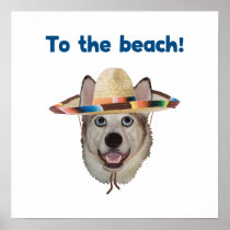 To The Beach Dog Print