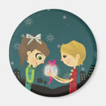 To the moon and back Pin Fridge Magnets