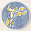 to the moon retro space rocket
