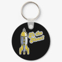 to the moon retro space rocket keychains
