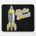 to the moon retro space rocket mousepads