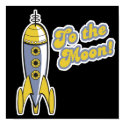 to the moon retro space rocket posters