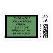 To the world you may be just one person...but t... postage by LuvinMy3Bullies To the world you may be just one person...but t... postage
