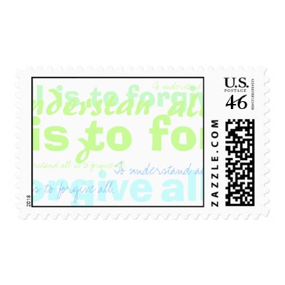 "To Understand All is to Forgive All" Postage Stamps by Borbujas