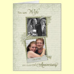To Wife on __th Anniversary - Custom Then & Now cards
