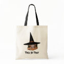 Toad Face Witch Hat Halloween Funny Tote Bag bag