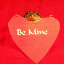 Toad frog holding a heart that says Be Mine ? Photo Cut Out