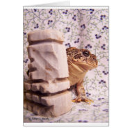 Toad frog marble chess piece prop flowered back card