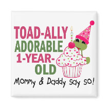 Toadally Adorable 1-Year Old magnets