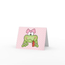Toadally Cute Girl Frog Greeting Cards