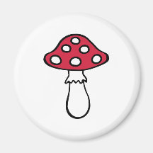 Toadstool fly agaric refrigerator magnets