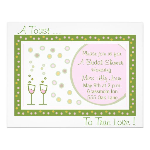 toast, A Toast ..., To True Love ! Personalized Invitation